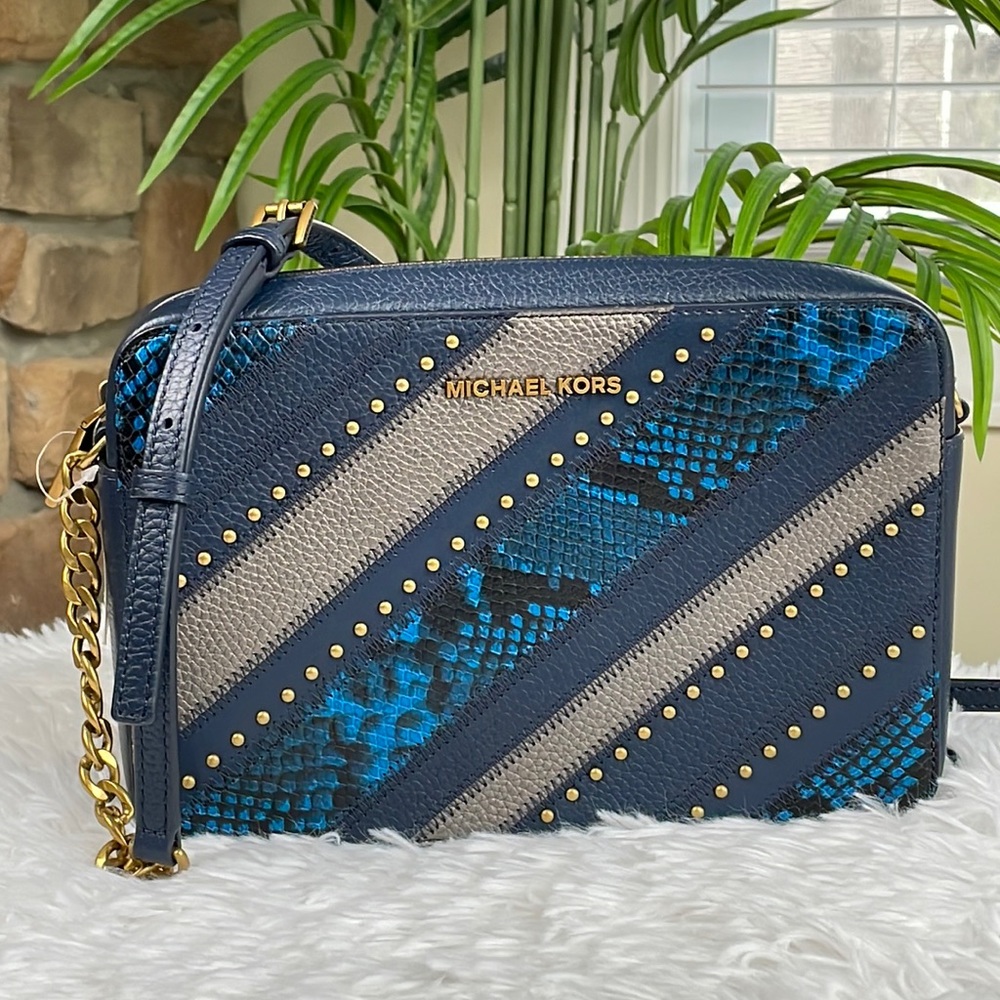MICHAEL KORS ~ Jet Set Large Leather Snake East West Bag ~ NWT!